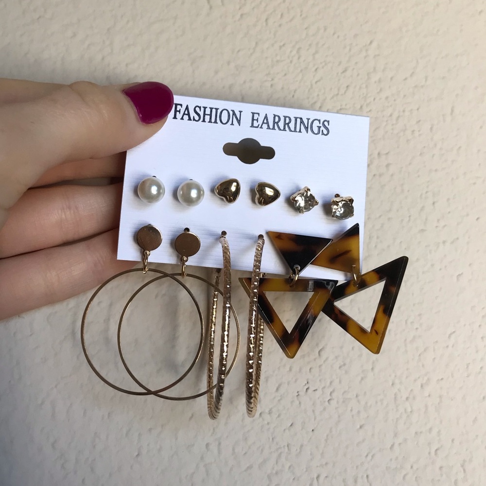 Brand New set of 6 stud and dangle earrings